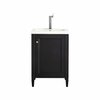 James Martin Vanities Britannia 24in Single Vanity, Black Onyx w/ White Glossy Composite Stone Top E652V24BKOWG